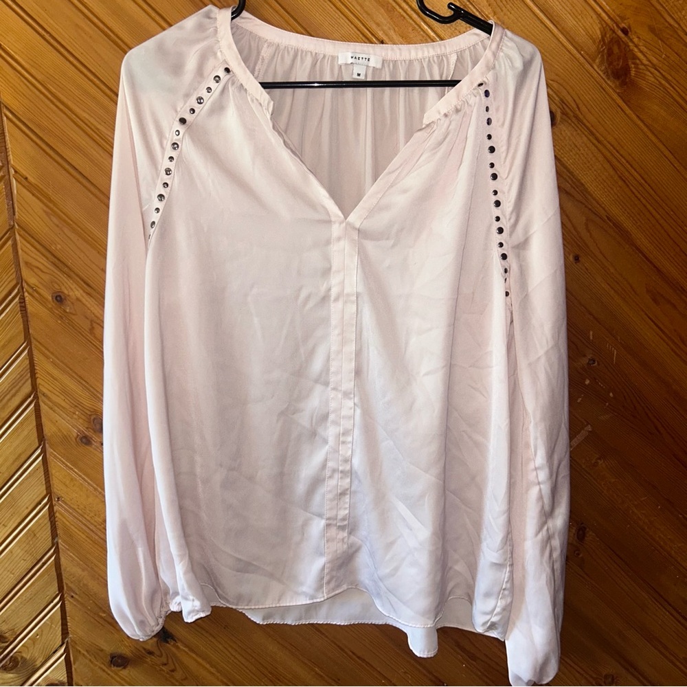 Blush Blouse with Studded Details by Maette
